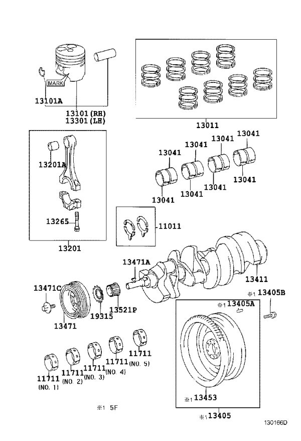 Left Engine Piston 13303-50051 for Toyota Land Cruiser
