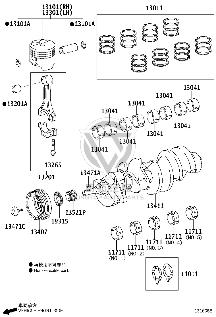 Piston 13101-5009002 for Toyota Crown