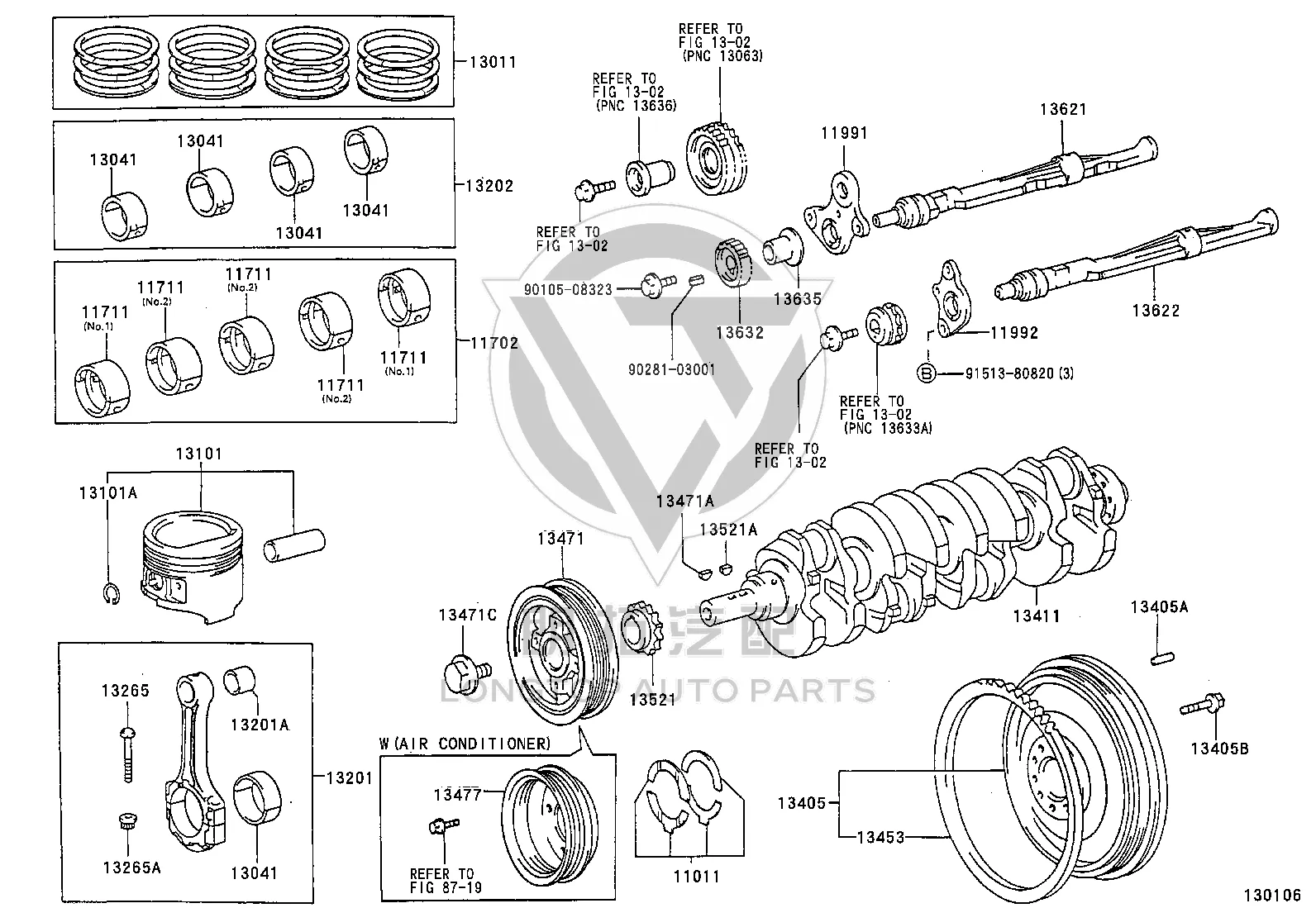 Engine Piston Ring Set 13011-58051 for Toyota Dyna