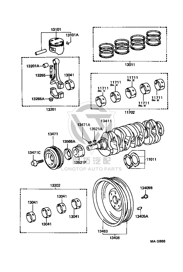 Crankshaft Timing Pulley 13521-74040 for Toyota CELICA