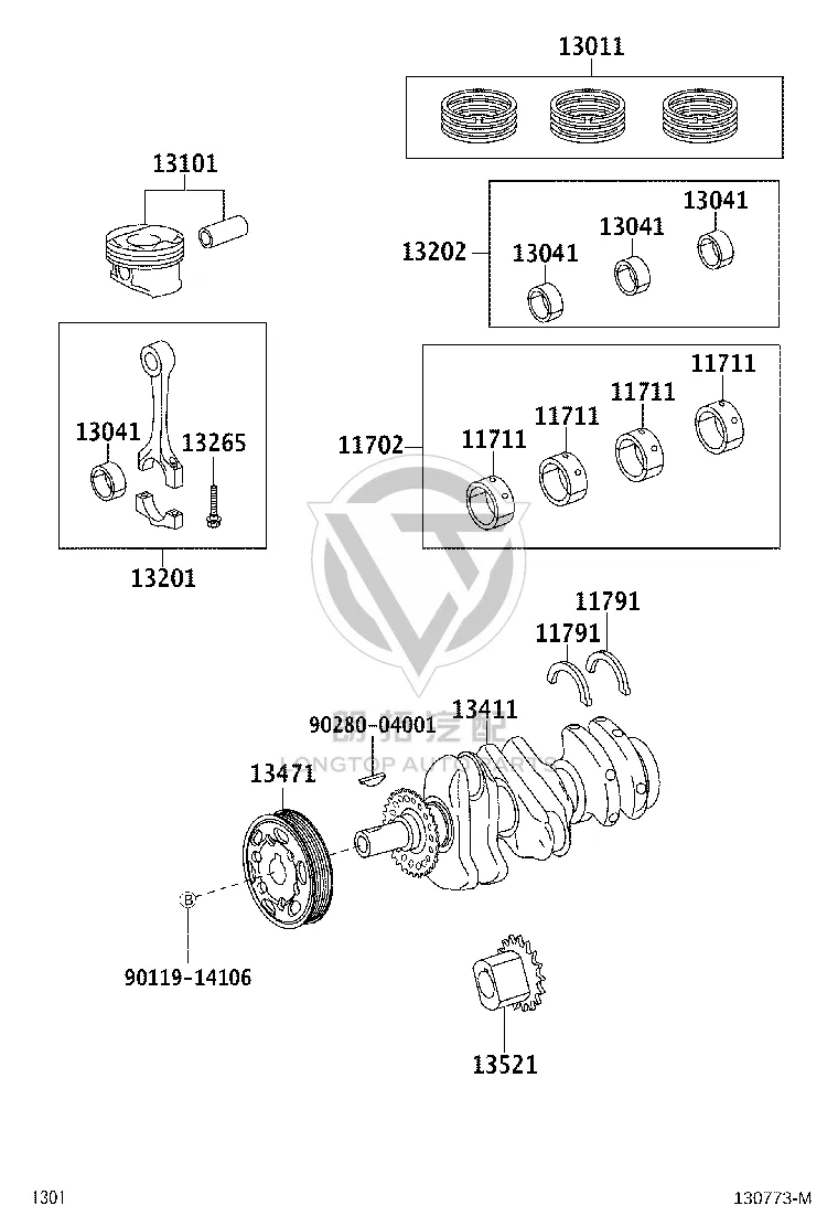 Engine Piston Ring Set 13013-B1010 for Toyota BB