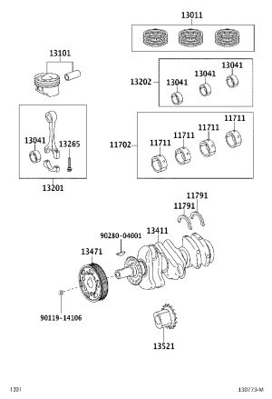 Engine Piston Ring Set 13013-B1010 for Toyota BB