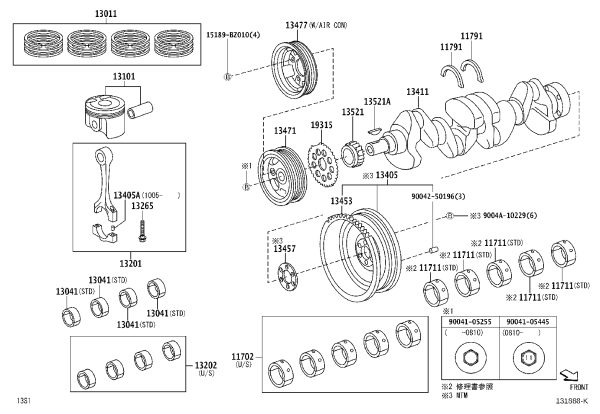 Oversize Engine Piston Ring Set 13013-B1020 for Toyota Rush