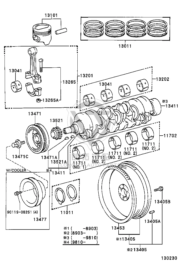 Connecting Rod Bearing 13041-71011 for Toyota CORONA