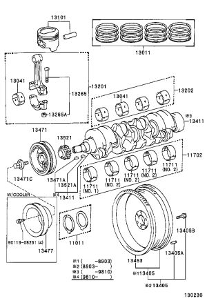 Connecting Rod Bearing 13041-71011 for Toyota CORONA