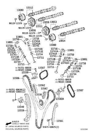 Timing Chain Guide Rail 13562-0P020 for Toyota Crown
