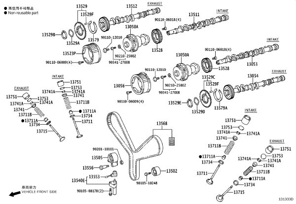 Timing Belt 13568-59095 for Toyota Land Cruiser