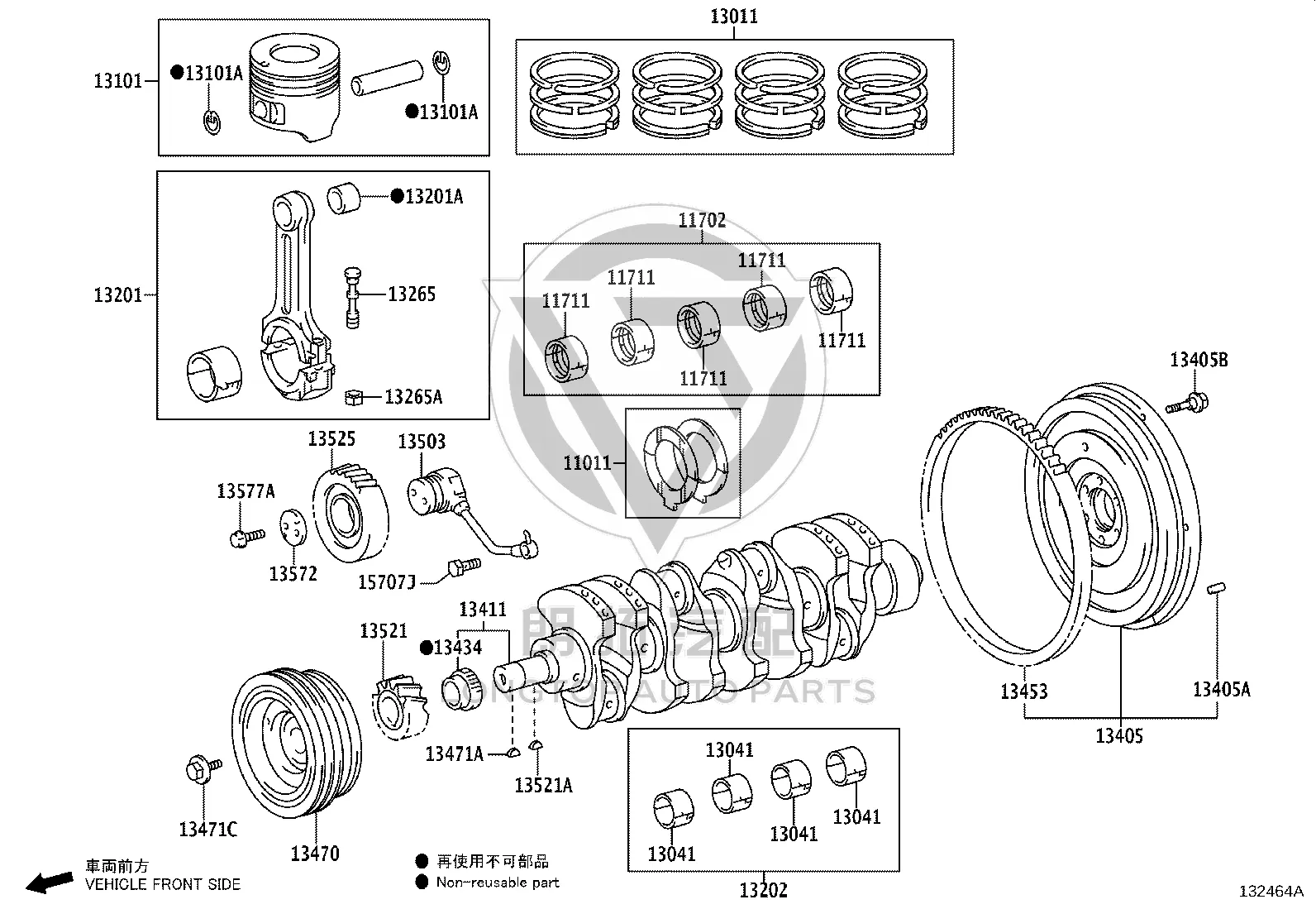 Piston Pin Snap Ring 90521-37007 for Toyota Dyna