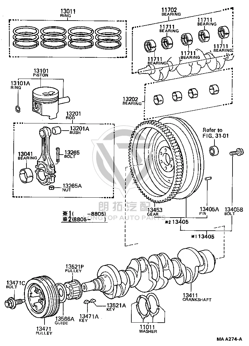 Engine Piston 13101-73020 for Toyota Dyna