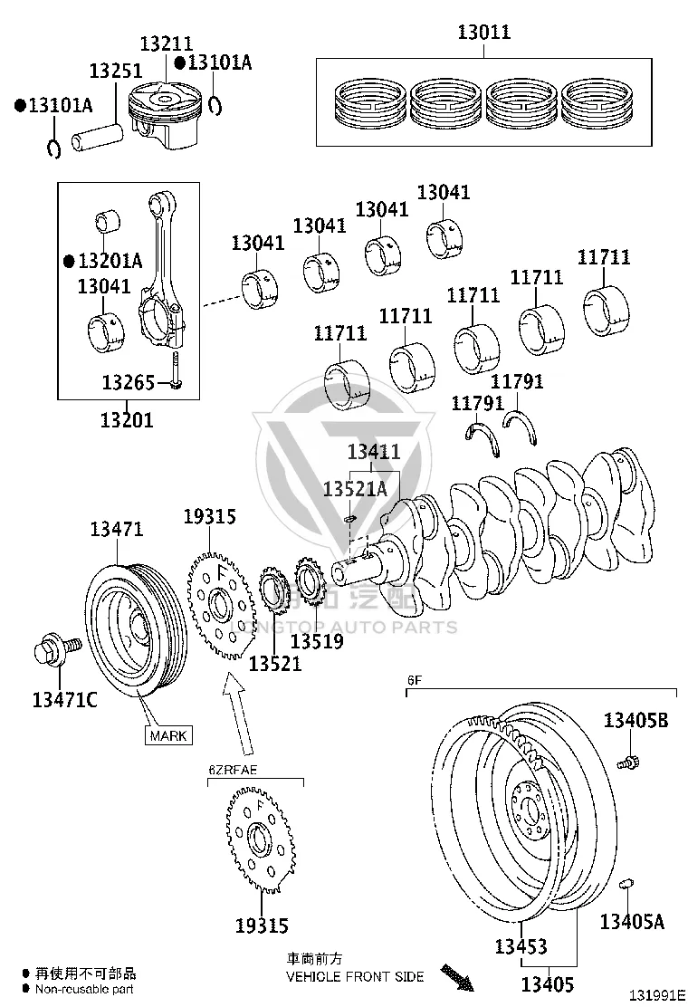 Flywheel Ring Gear 13453-0T060 for Toyota RAV4