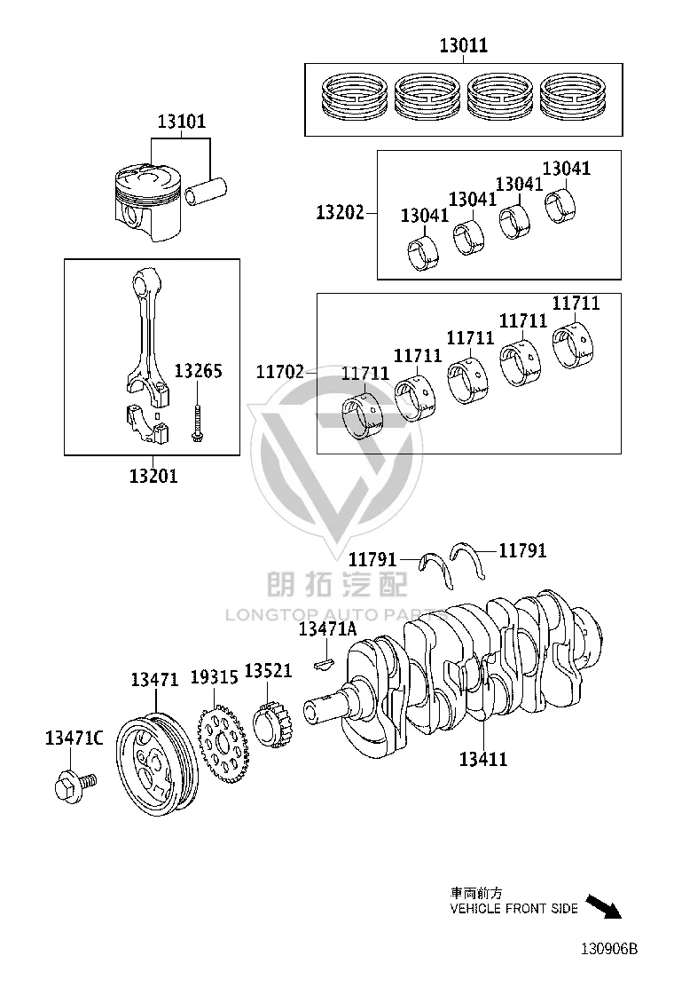 Crankshaft Pulley 13470-23030 for Toyota RACTIS
