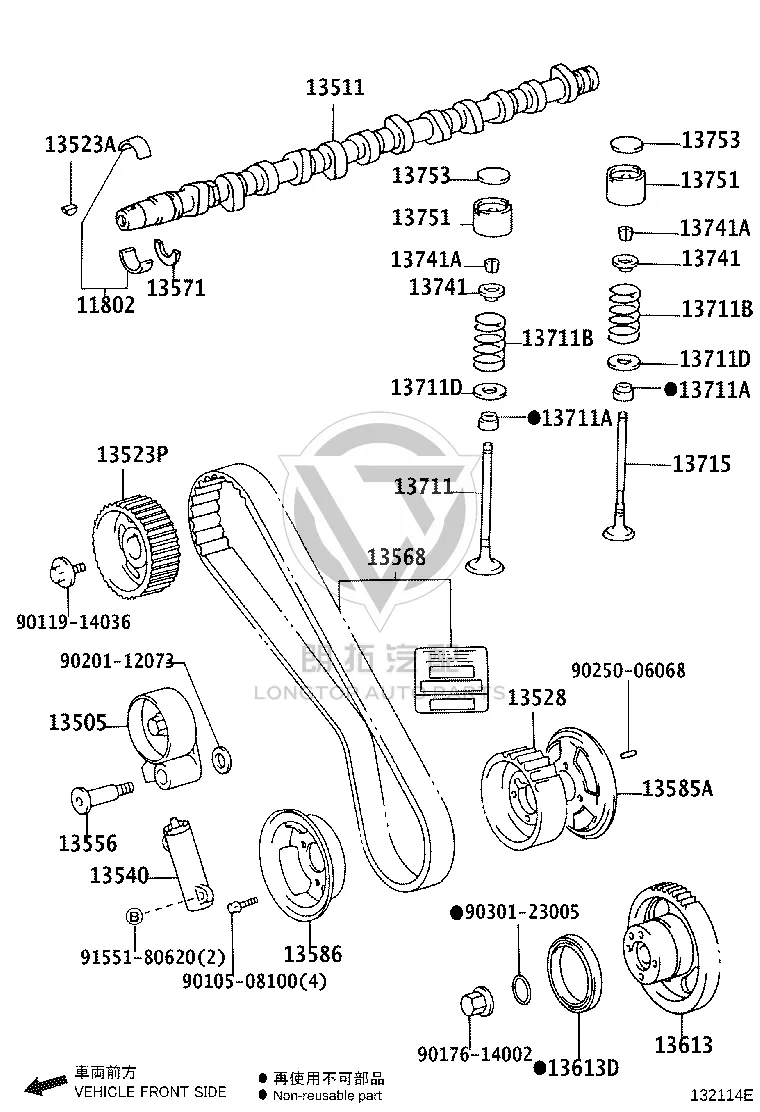Timing Tensioner Pulley 13505-17020 for Toyota Land Cruiser