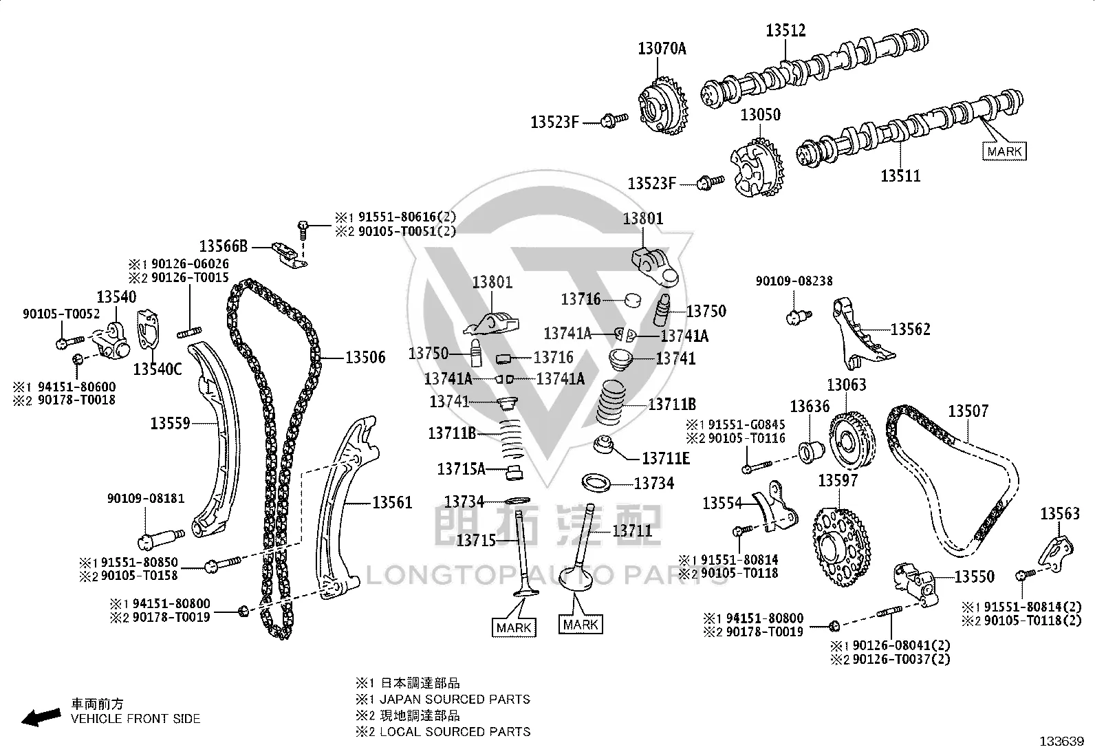 Intake Camshaft 13501-31040 for Toyota 4RUNNER