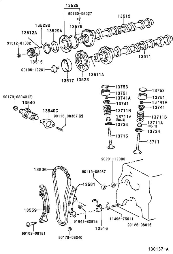 Exhaust Camshaft 13502-75020 for Toyota T100