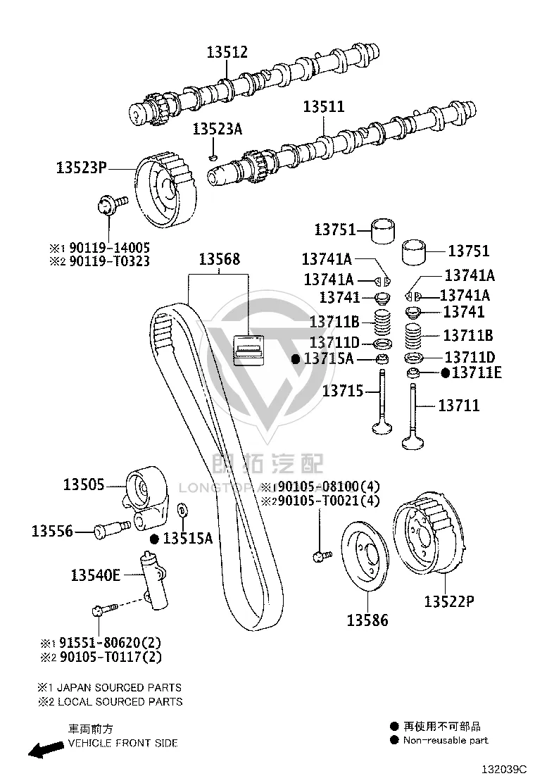 Camshaft Timing Wheel 13524-30010 for Toyota Dyna