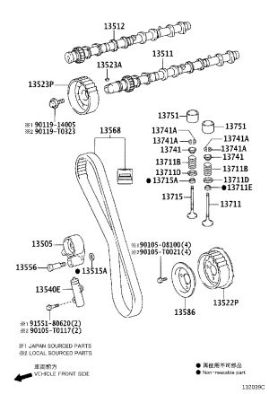 Camshaft Timing Wheel 13524-30010 for Toyota Dyna