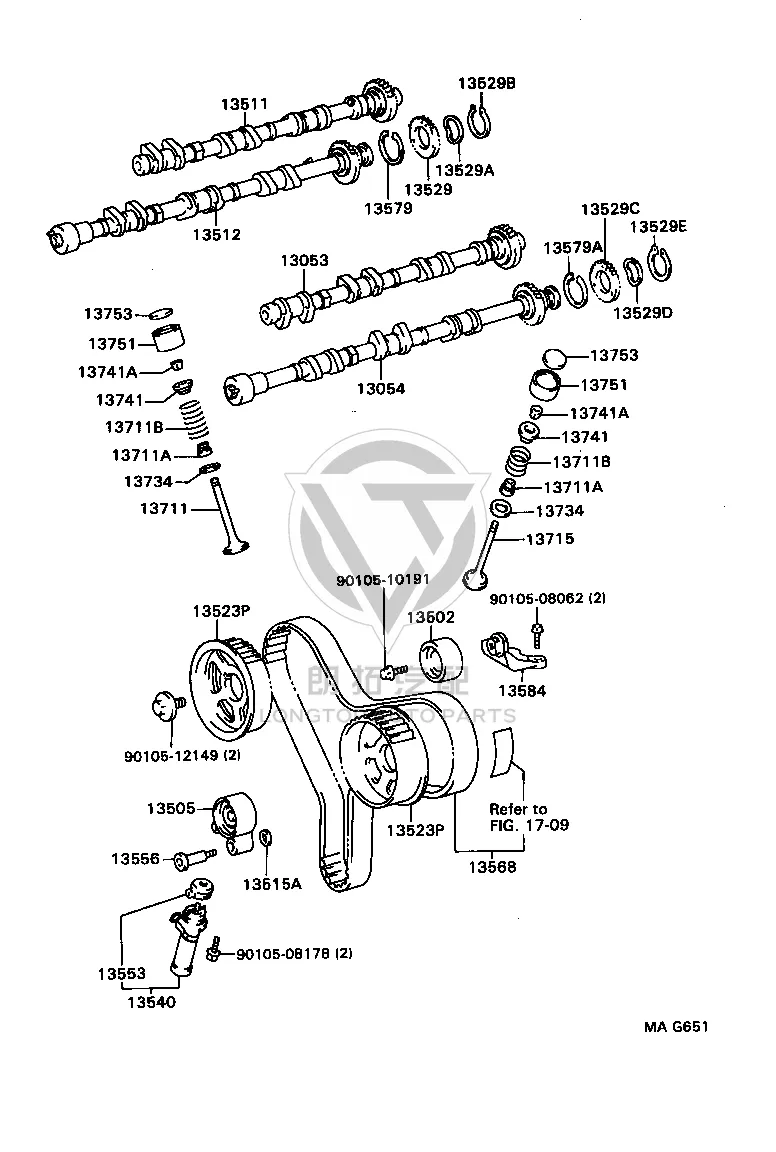 Camshaft No. 3 pinion 13529-20900 for Toyota Alphard