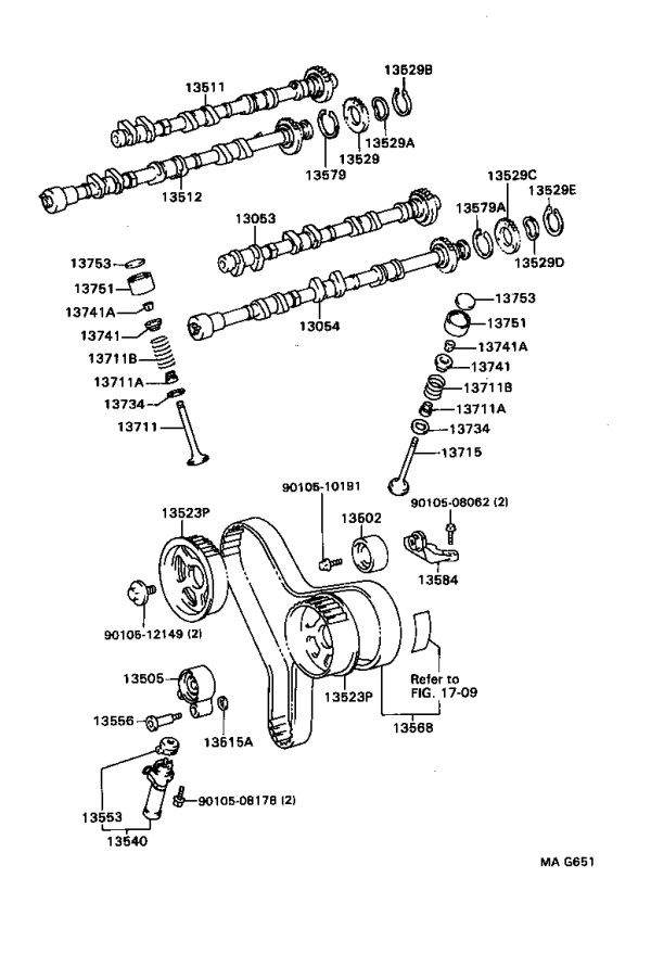Camshaft No. 3 pinion 13529-20900 for Toyota Alphard
