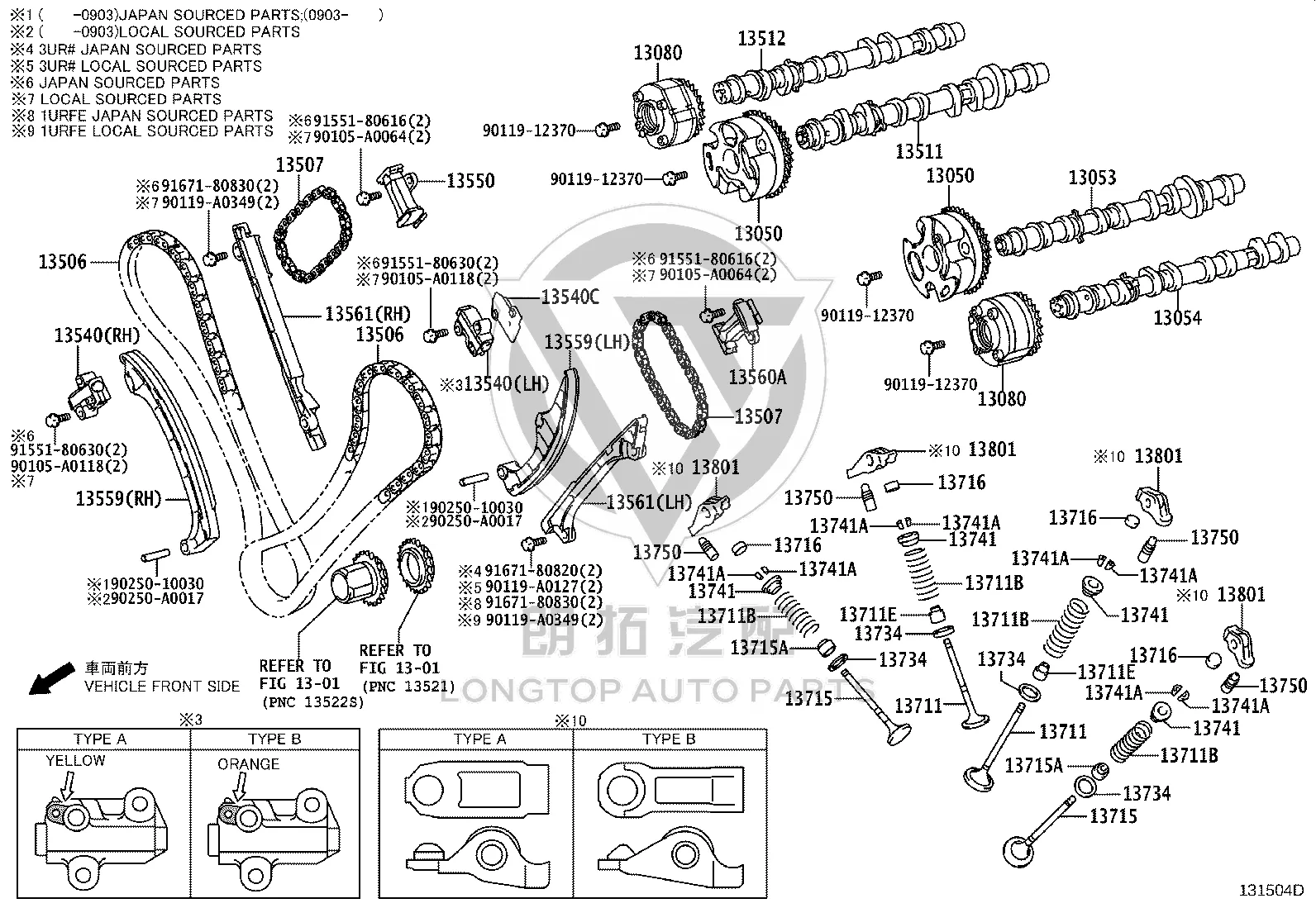 Timing Chain Guide Rail 13559-38020 for Toyota Tundra