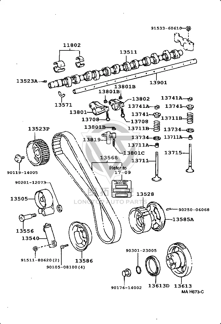 Timing Belt 13568-19175 for Toyota Land Cruiser