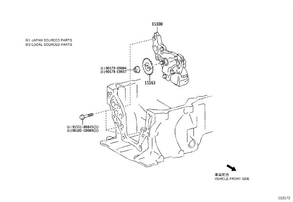 Oil Pump 15100-0Y010 for Toyota Corolla