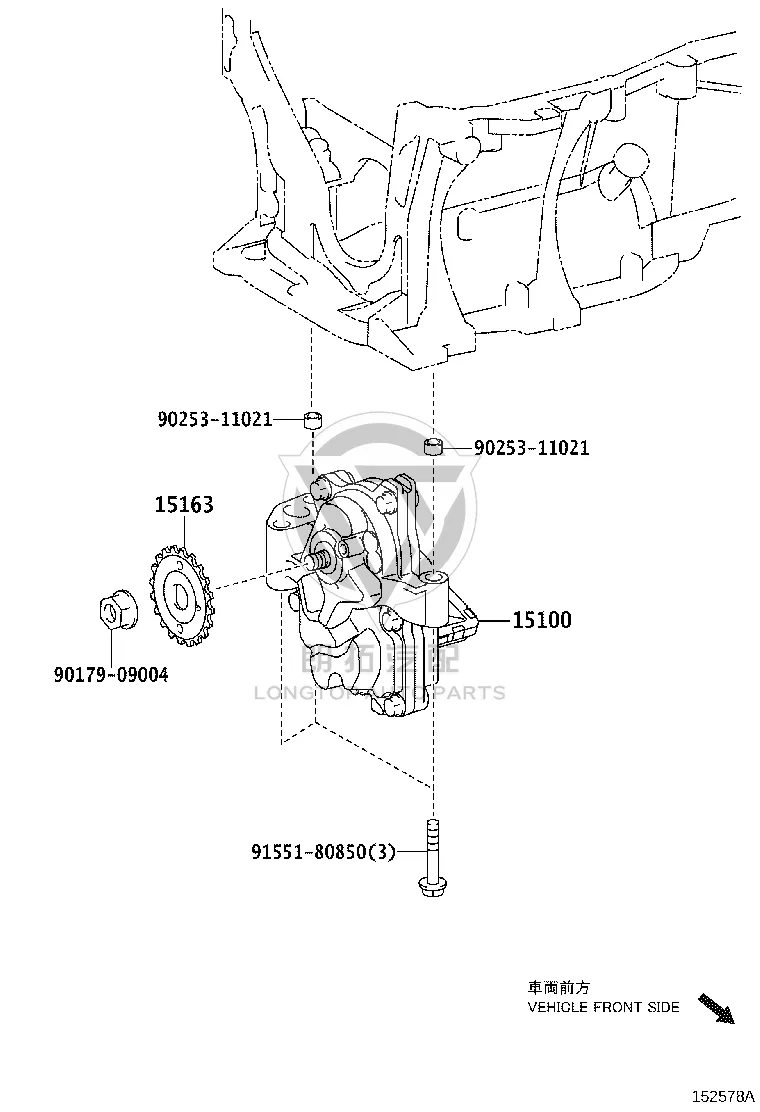 Oil Pump Drive Gear 15163-28010 for Toyota Alphard