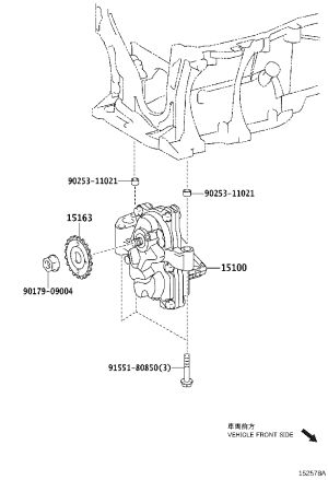 Oil Pump Drive Gear 15163-28010 for Toyota Alphard