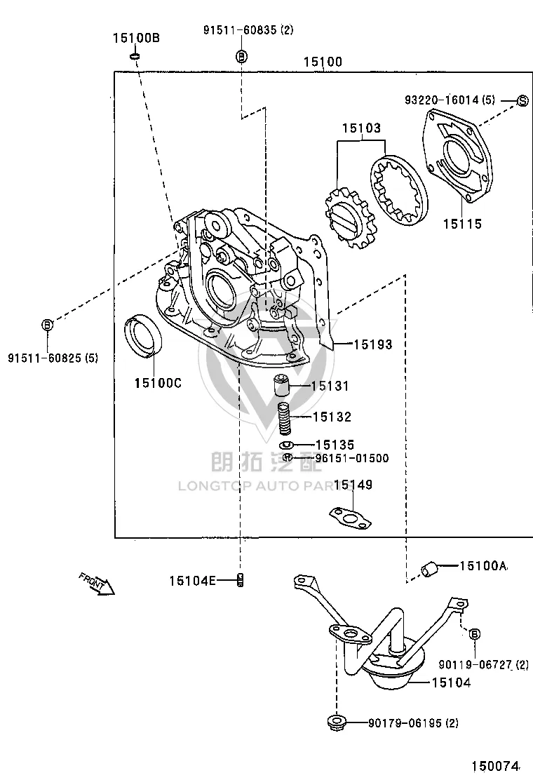 Oil pump gasket 15193-64022 for Toyota CORONA