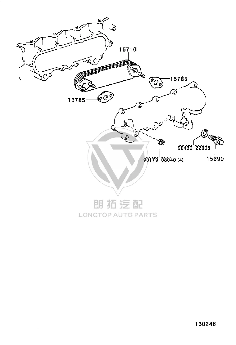 Oil Cooler 15710-50020 for Toyota LAND CRUISER