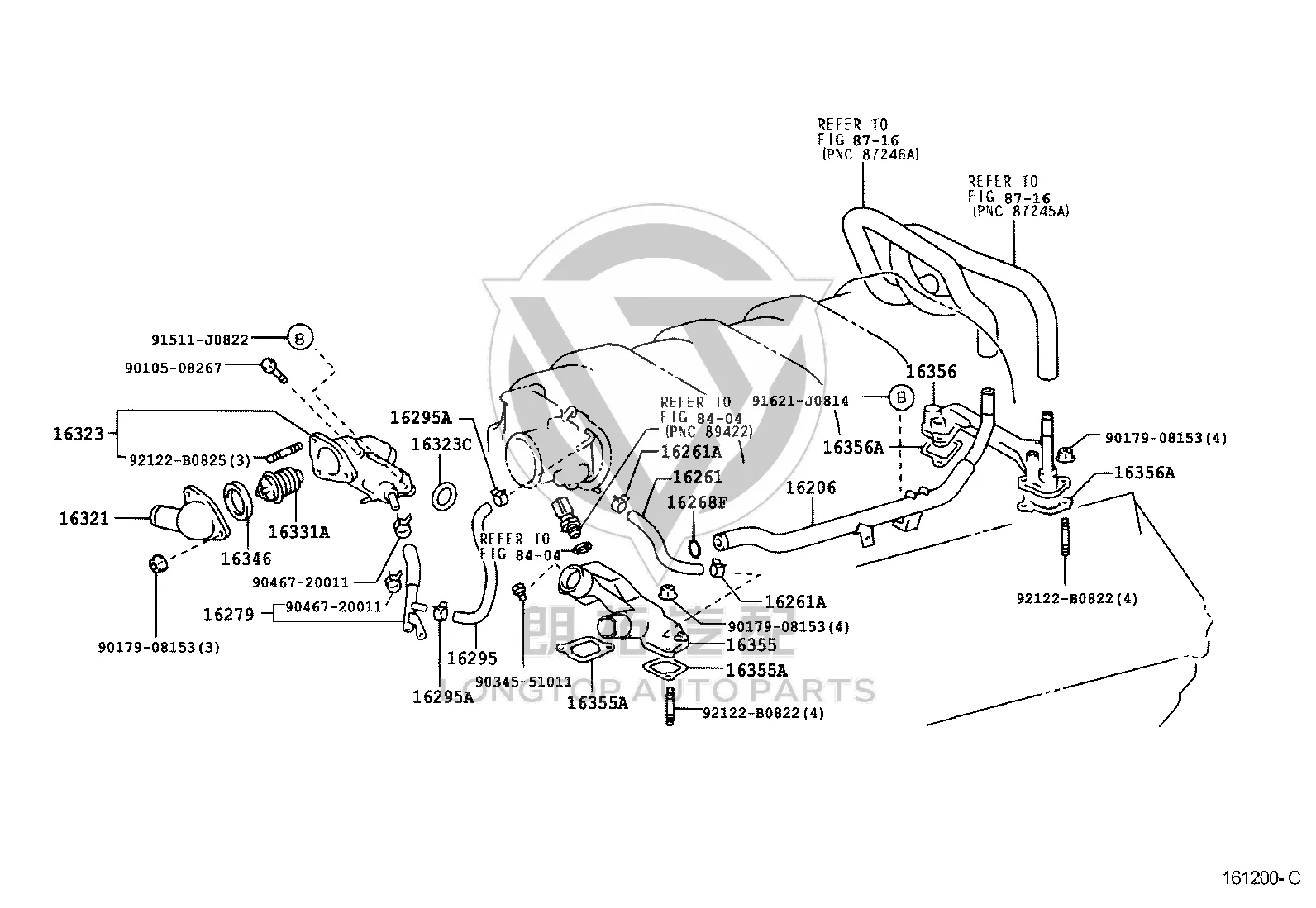 Water Bypass Hose 16295-50070 for Toyota Land Cruiser