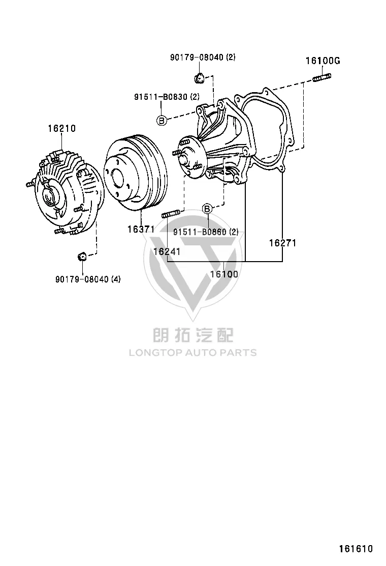 Radiator Cooling Fan Clutch 16210-50051 for Toyota Land Cruiser