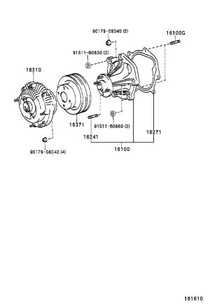 Radiator Cooling Fan Clutch 16210-50072 for Toyota Land Cruiser