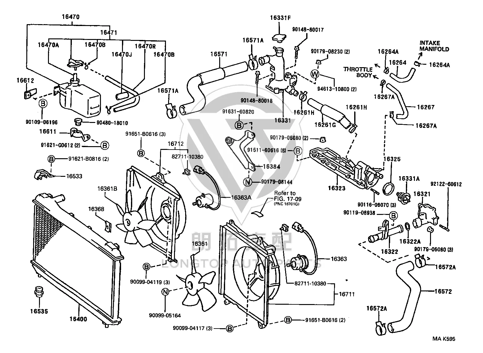 No.1 Water Bypass Hose 16261-20010 for Toyota ALPHARD