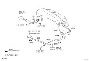Water Bypass Hose 16261-28050 for Toyota Picnic