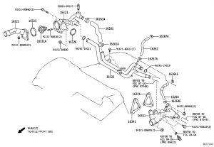 Engine Water Inlet Pipe 16322-31030 for Toyota Avalon