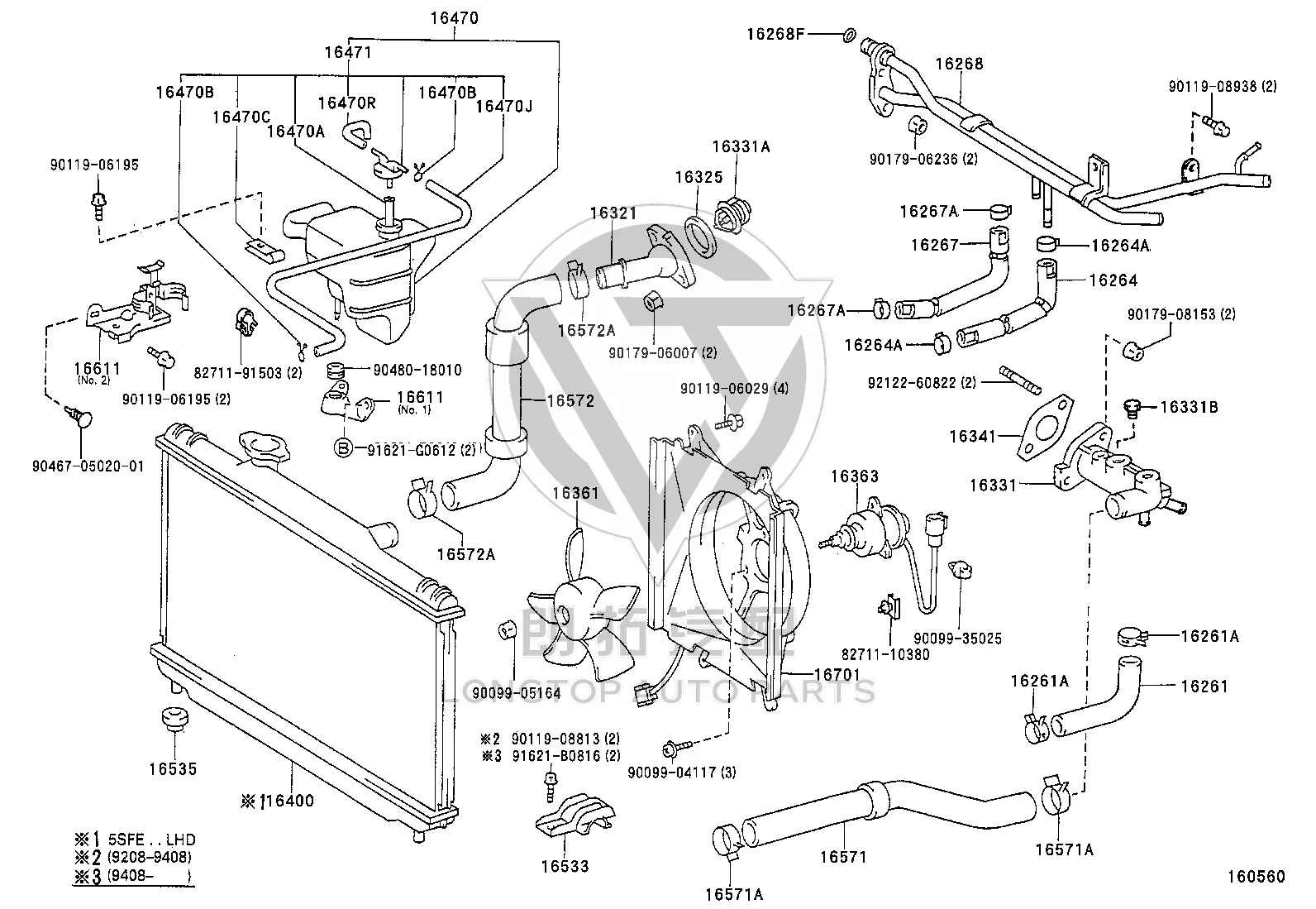 Radiator Hose 16571-74360 for Toyota Camry