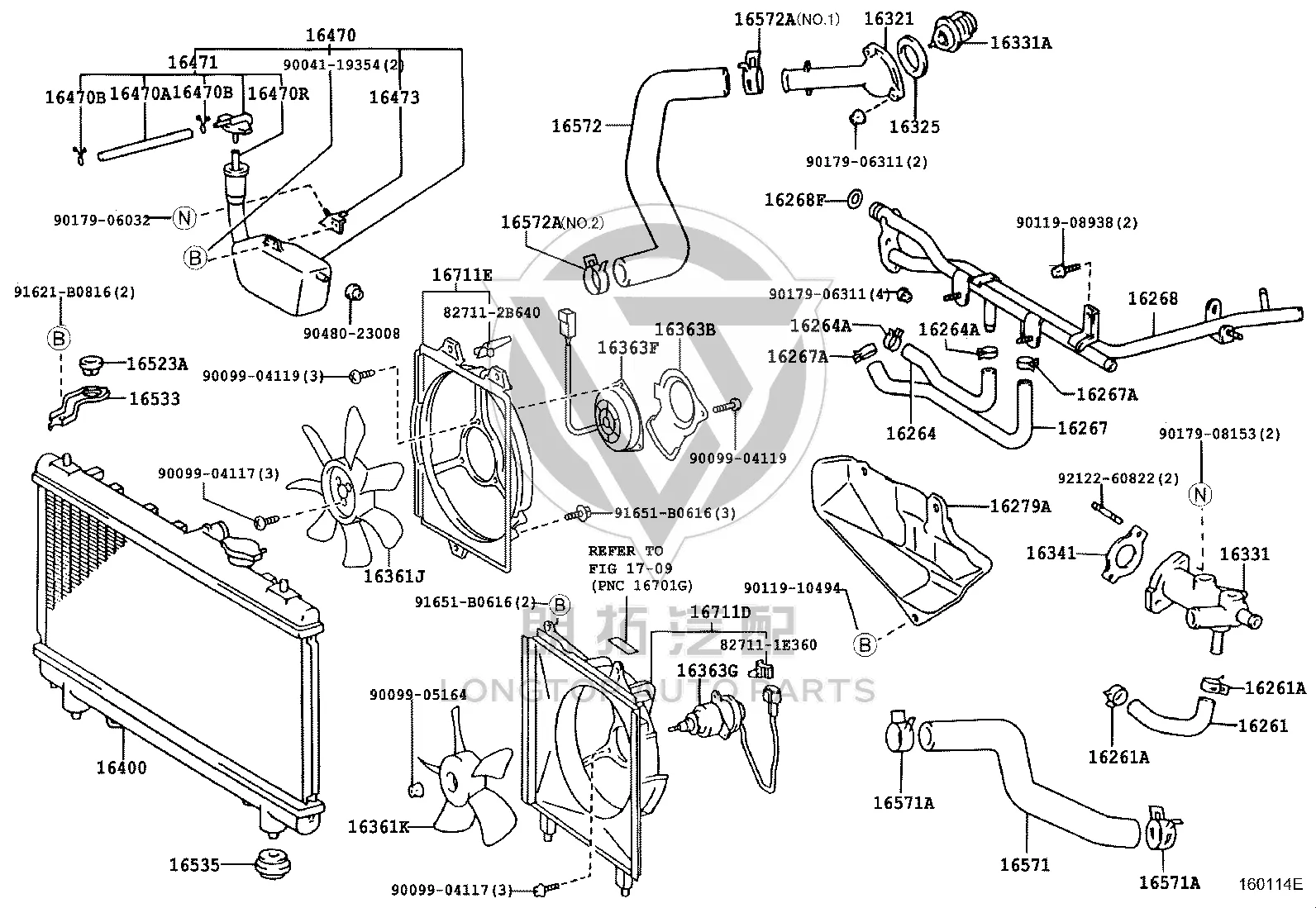 Water Tank Inlet Pipe 16571-74371 for Toyota Picnic