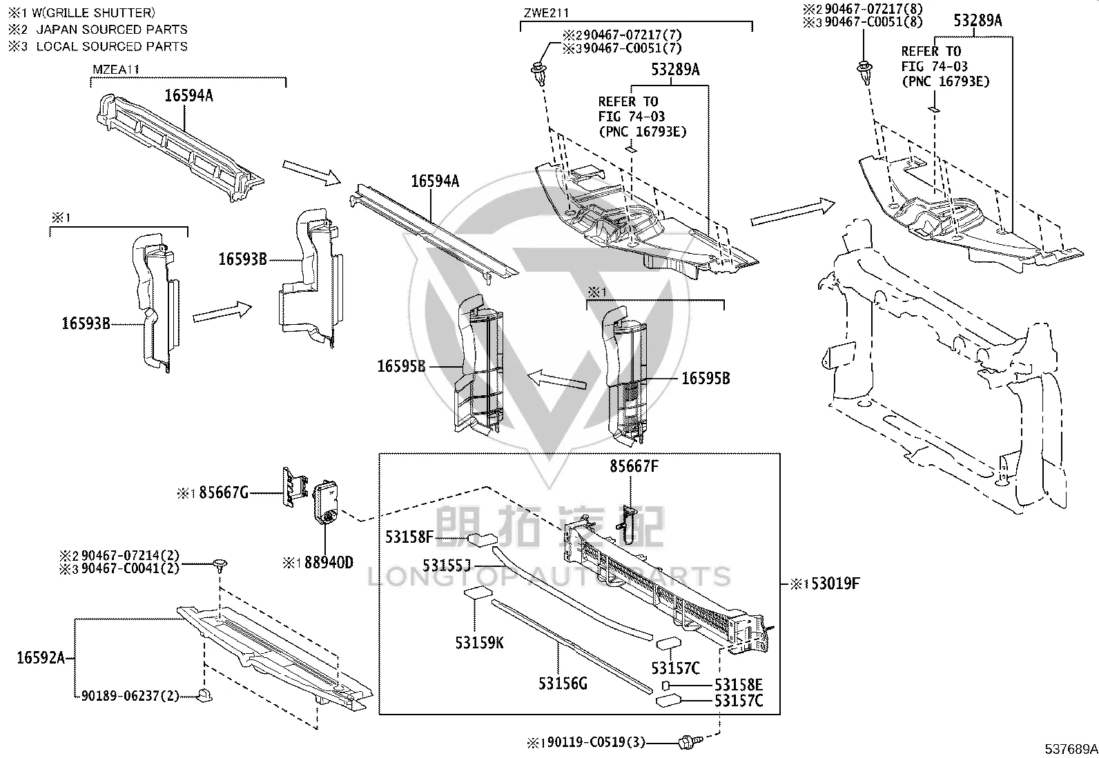 Active Grille Shutter Actuator 88940-02030 for Toyota Corolla