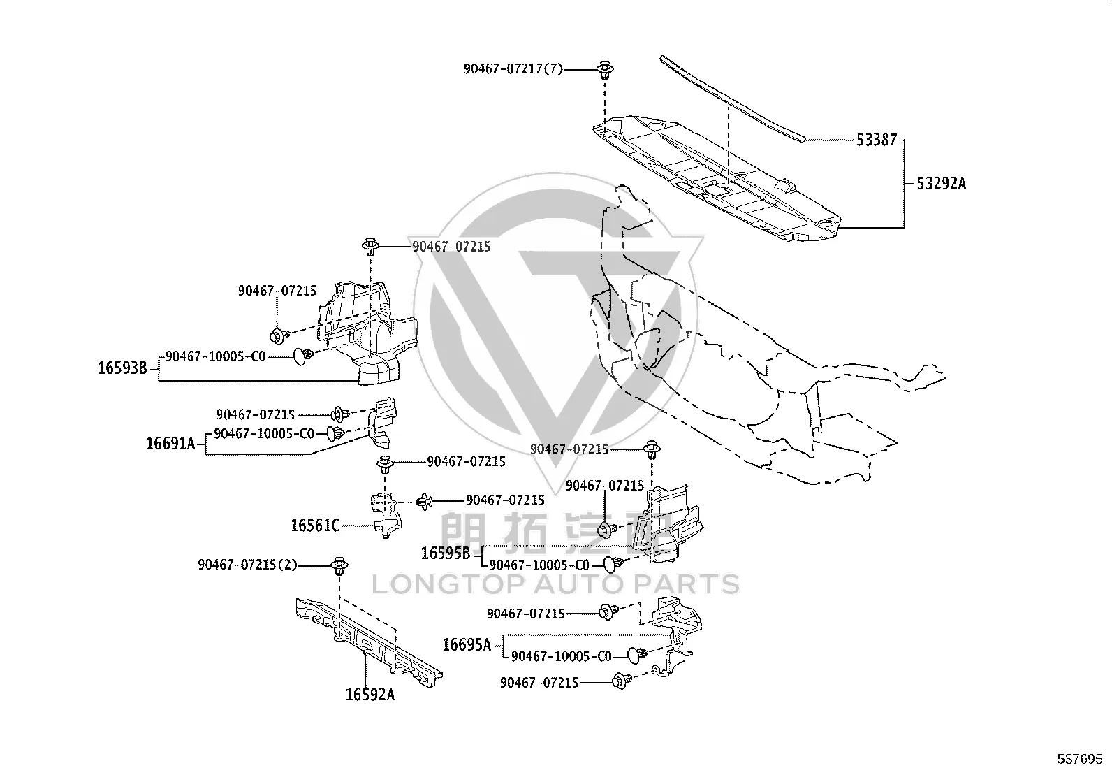 Snap Fastener 53292-60210 for Toyota Land Cruiser