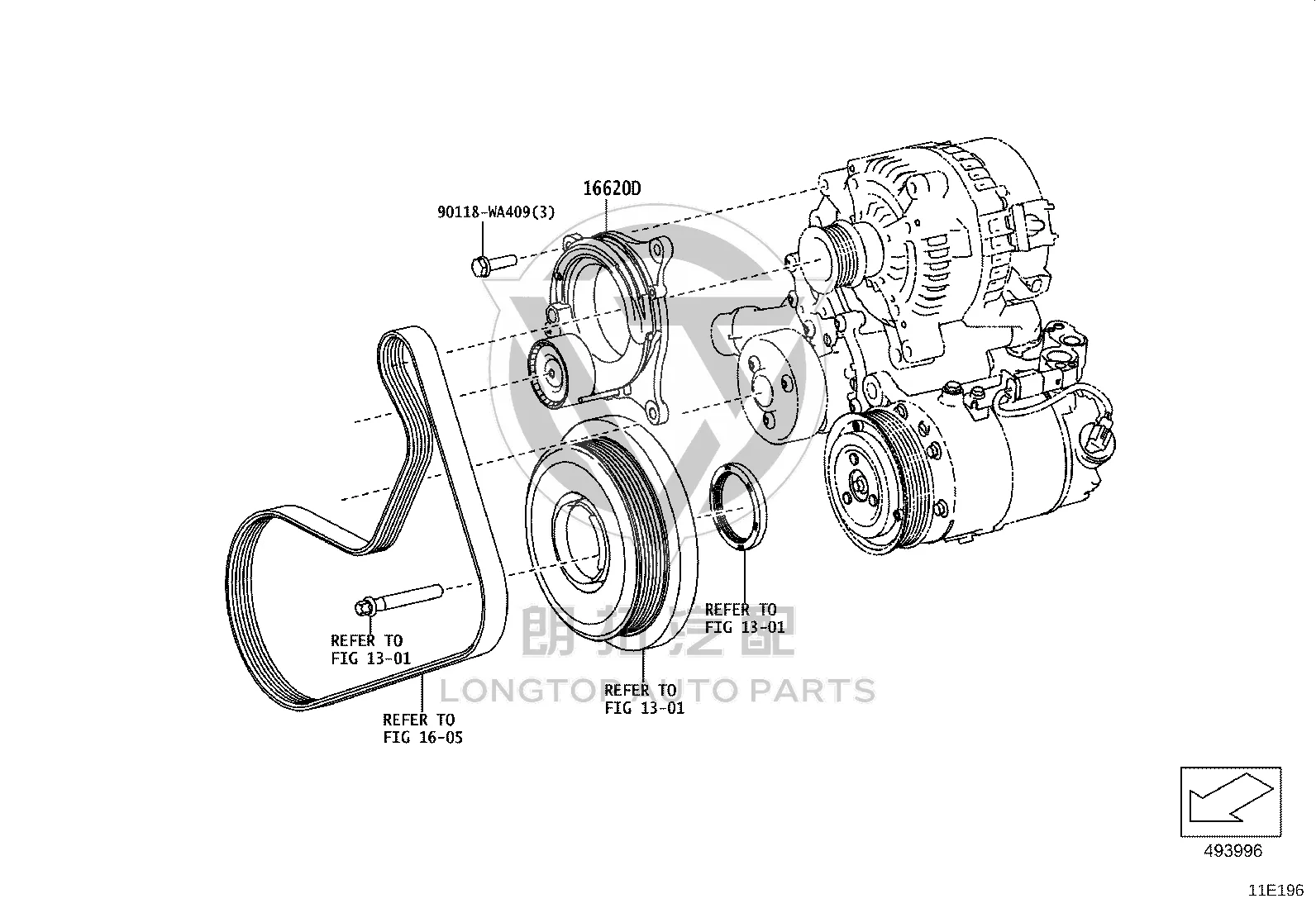 Generator Belt Tensioner 16620-WAA01 for Toyota SUPRA