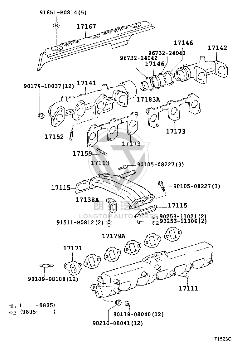 Intake Manifold 17103-78101 for Toyota Coaster