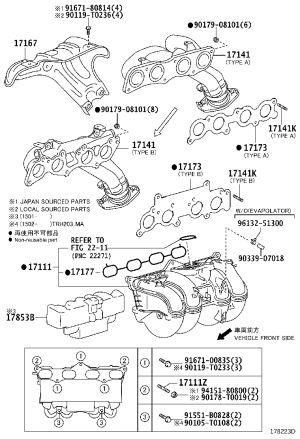 Exhaust Manifold (Left) 17141-75101 for Toyota COASTER