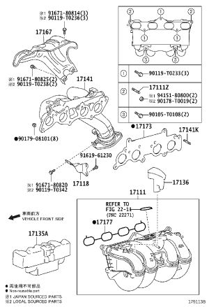 Exhaust Manifold (Left) 17141-0C130 for Toyota Fortuner