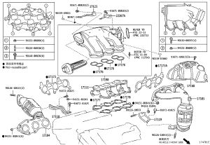 Catalytic Converter Right 17140-31180 for Toyota Alphard