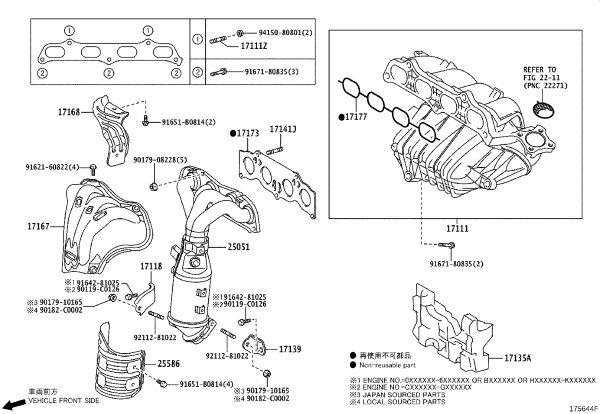 Three-Way Catalytic Converter 25051-28500 for Toyota ALPHARD