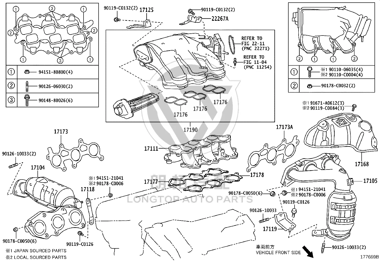 Three-way Catalytic Converter (Right) 17140-31200 for Toyota Highlander
