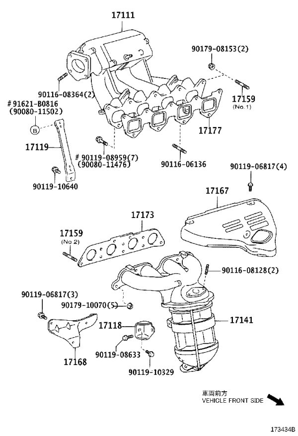 Exhaust Manifold 17140-23020 for Toyota Vios