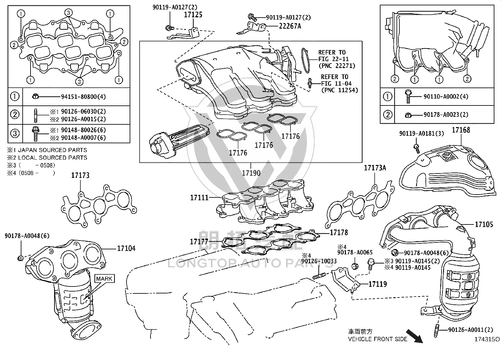 Intake Manifold Upper 17190-31061 for Toyota Avalon