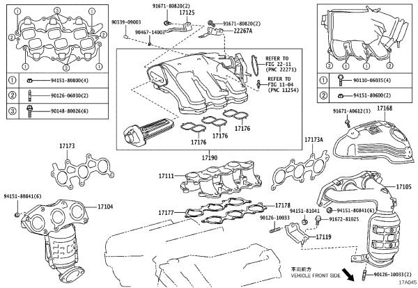Three-way Catalytic Converter (Left) 17150-31160 for Toyota Avalon