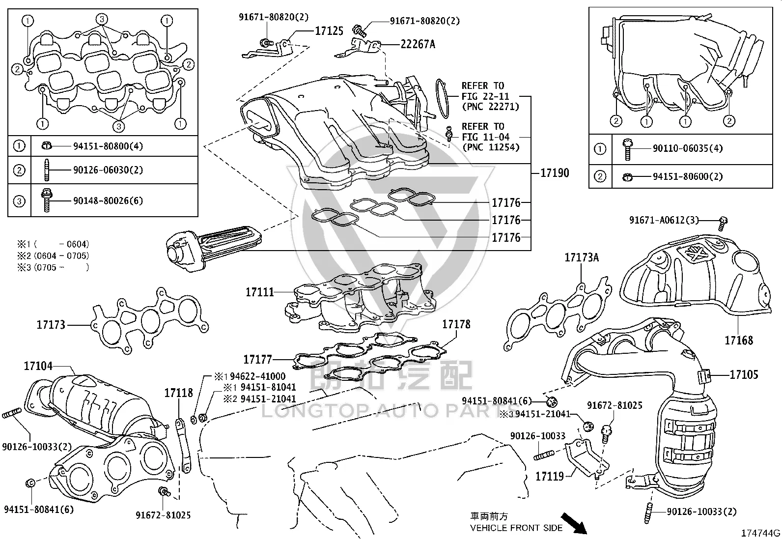 Three-way Catalytic Converter 17150-31150 for Toyota ALPHARD